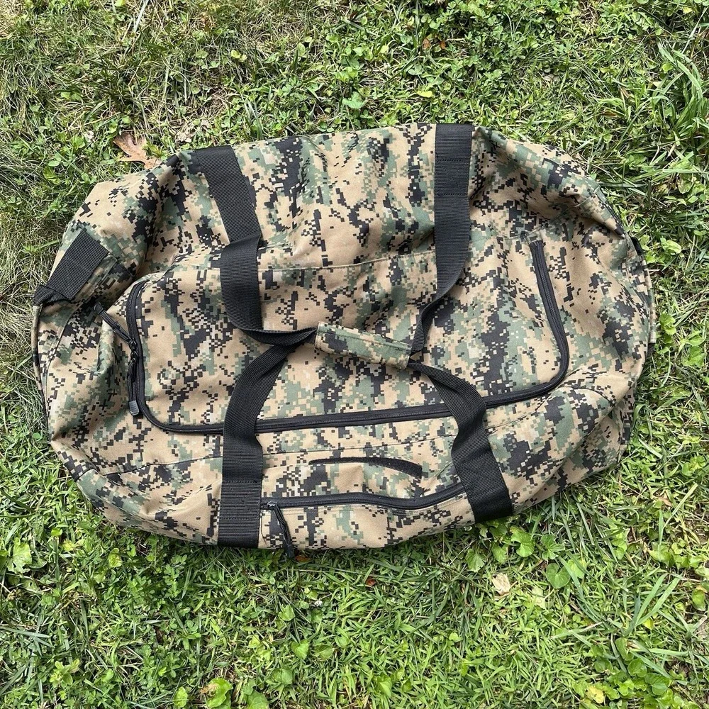Large Digital Camo Hunting Deployment Duffel Backpack Travel Gear Bag 85L READ